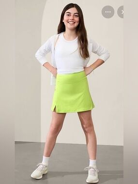 NWT Athleta Girl Goal Getter Skort Neon Green Sz XL/14.